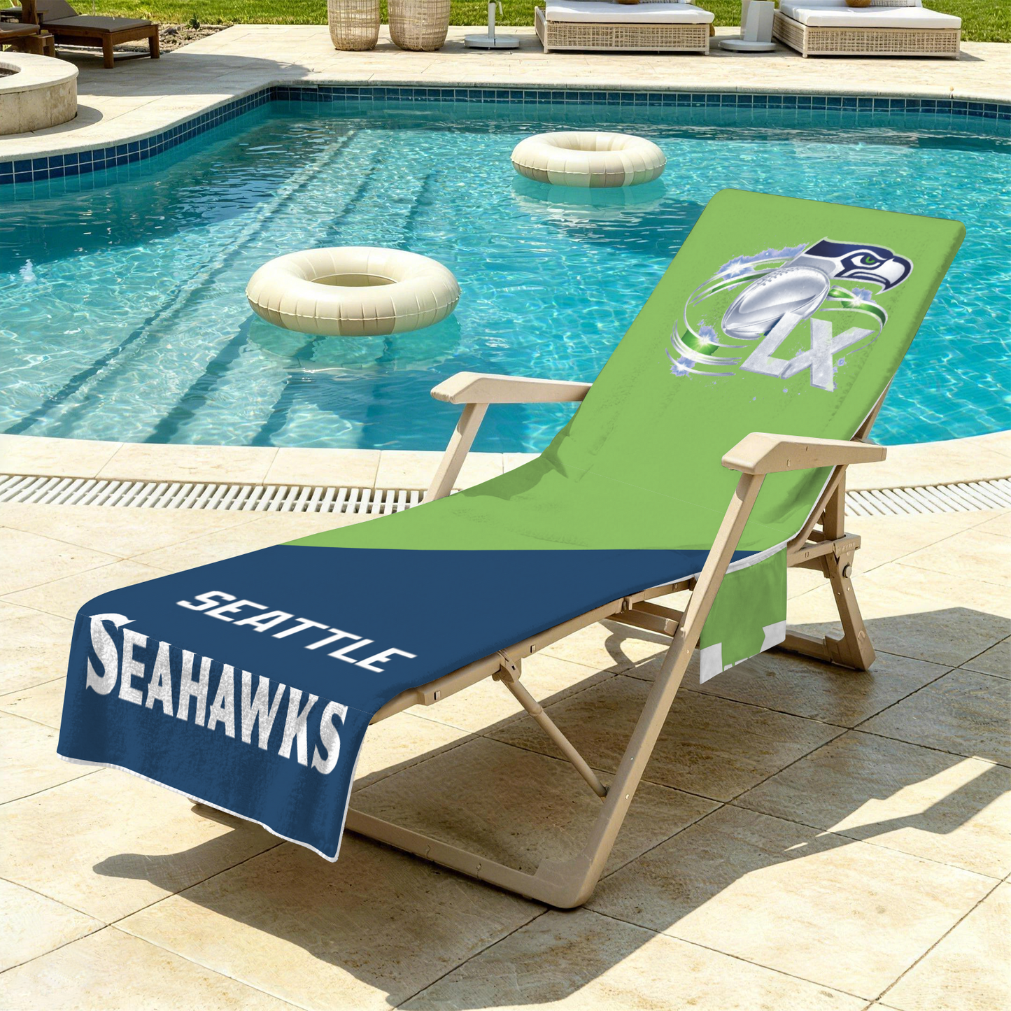 Beach Chair Cover & Portable Lounge Tote