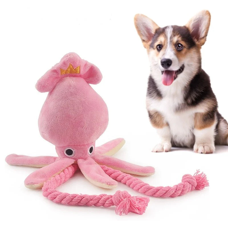 Pink Pet Octopus Plush Rope Toy