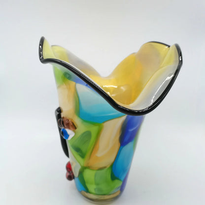 Murano-Style Art Glass Face Vase