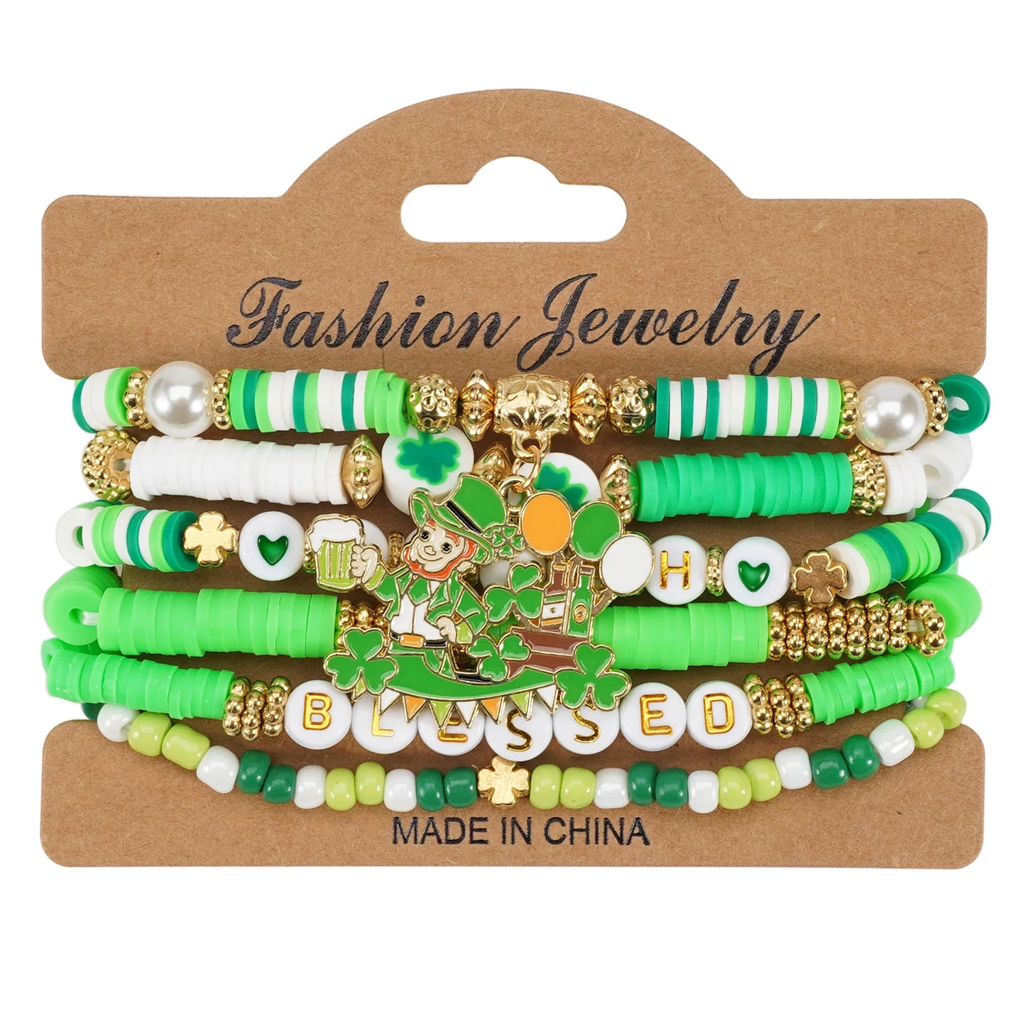 Lucky Shamrock Clover Party Favor Fashion Bracelets