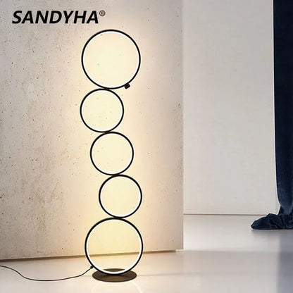 Minimalist LED Stacking Circles Floor Lamp