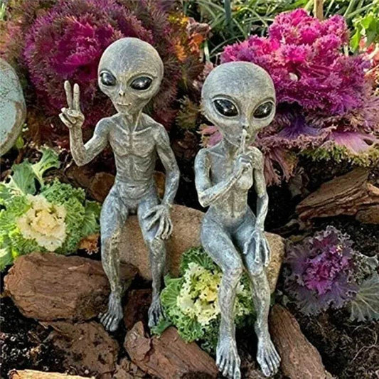 UFO Alien Outdoor Garden Statue - Shop Jobie