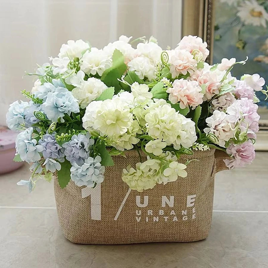 Silk Flower Bouquet - 5-Fork-Bunch Hydrangea Flower