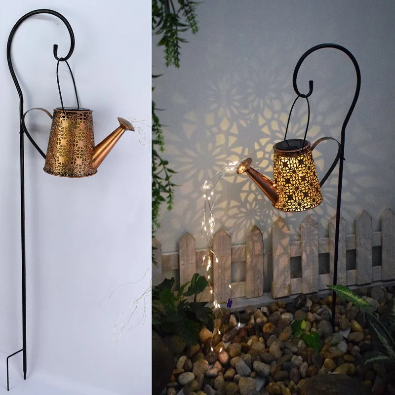 Solar Watering Can Hanging Kettle Lantern