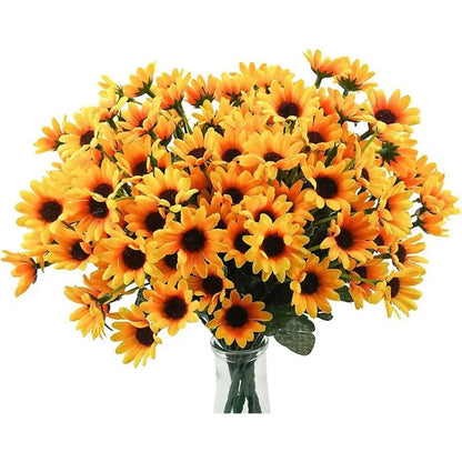 Silk Flower Bouquet - Little Yellow Daisy