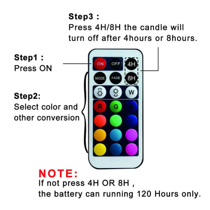 Flameless Color Changing LED Candles with Remote Control, 3 Pack