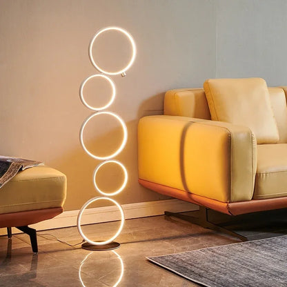 Minimalist LED Stacking Circles Floor Lamp