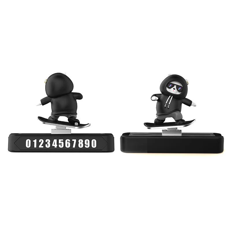 Mini Dashboard Skateboarding Bear