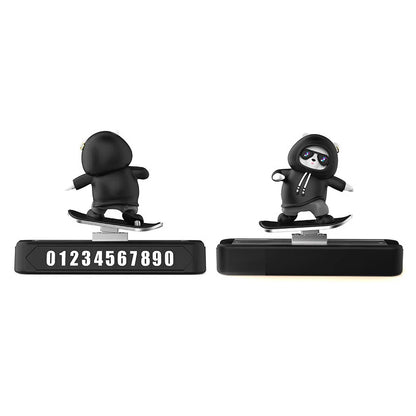 Mini Dashboard Skateboarding Bear