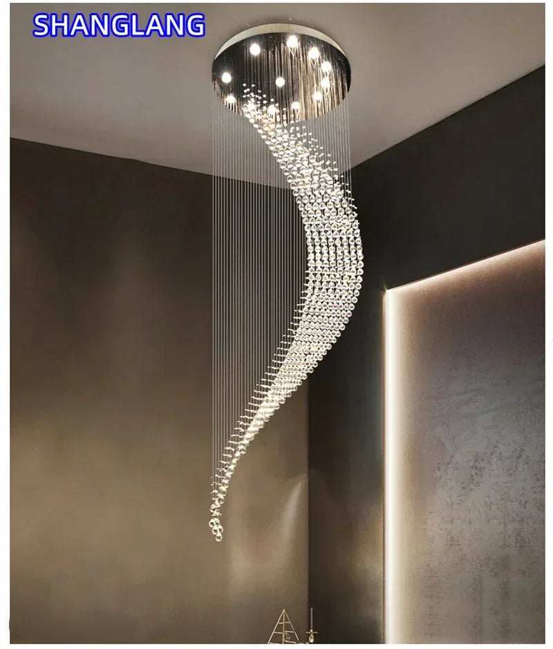 Modern Spiral Crystal Chandelier