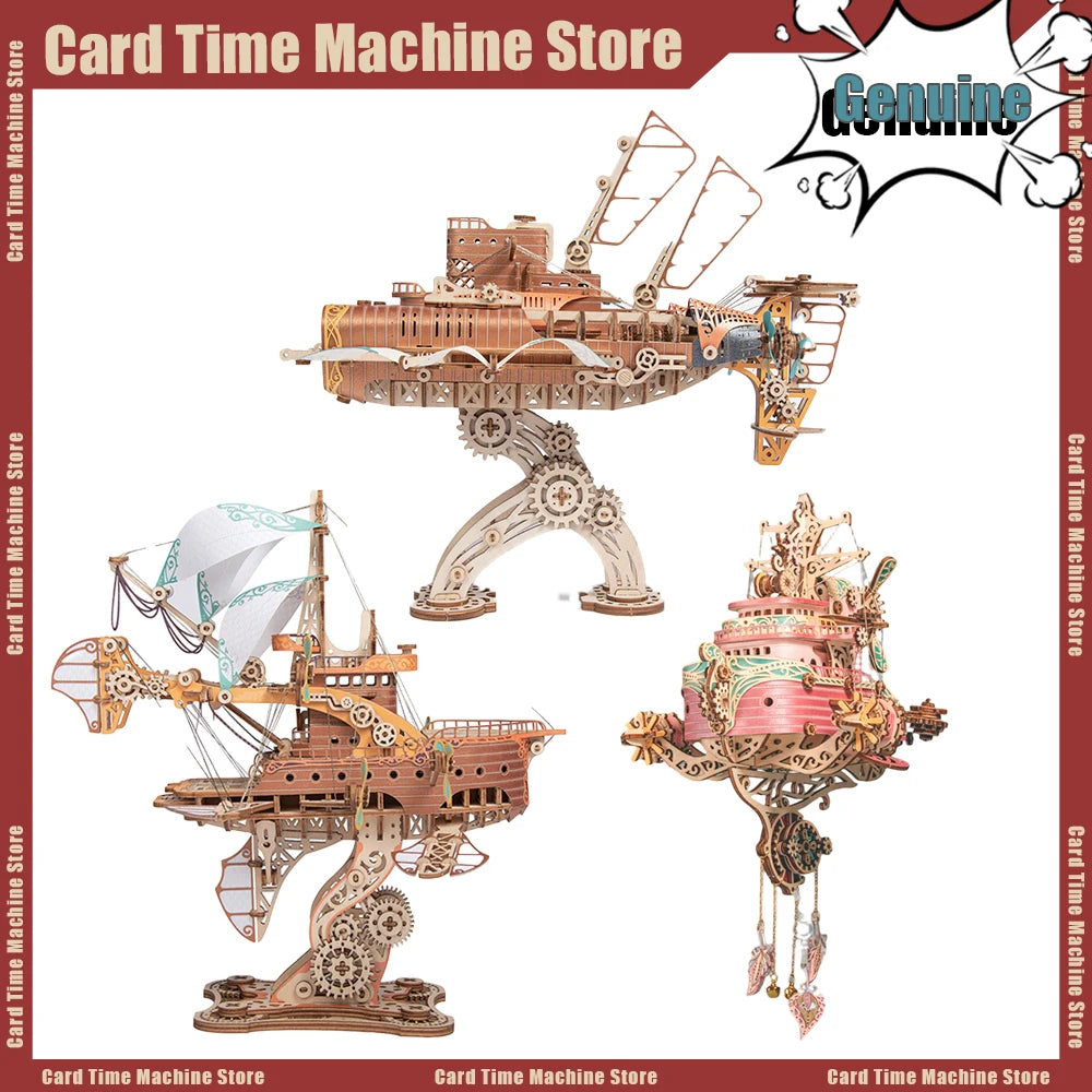 3D Wooden Puzzle DIY Kits - Fantasy Airship Miniature Model