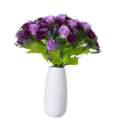 Silk Flower Bouquet - 7 Fork 21 Head Diamond Rose Flower