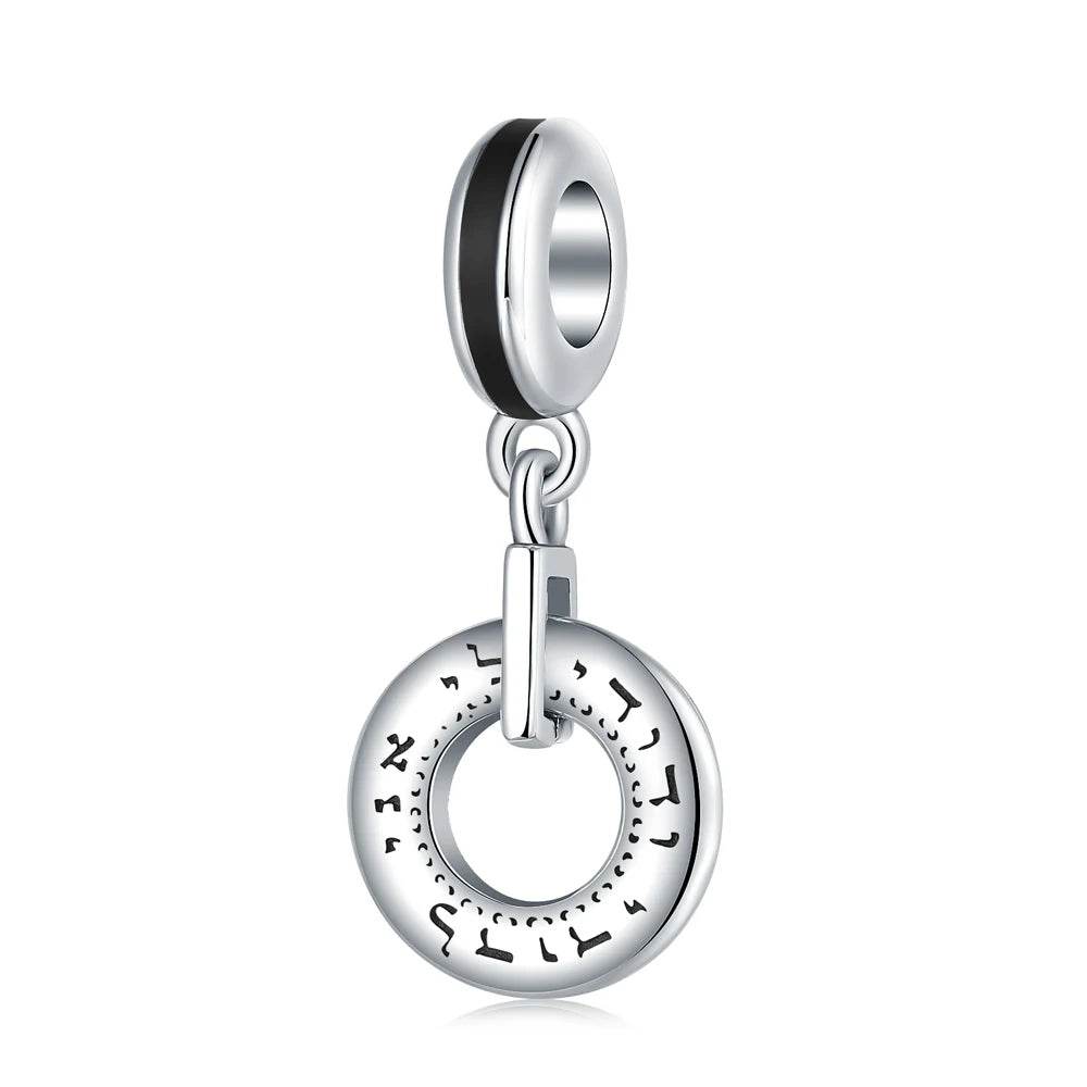 925S Jewish Scroll Bead With Cubic Zirconia Charm - Shop Jobie