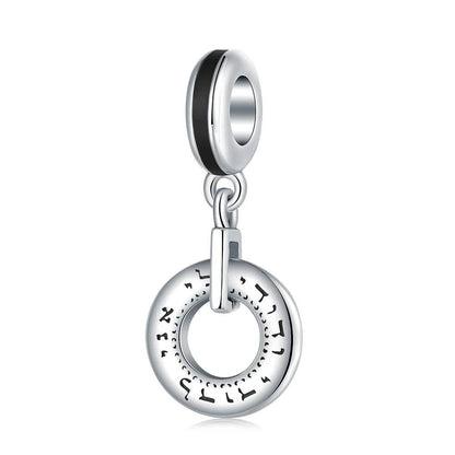 925S Jewish Scroll Bead With Cubic Zirconia Charm - Shop Jobie