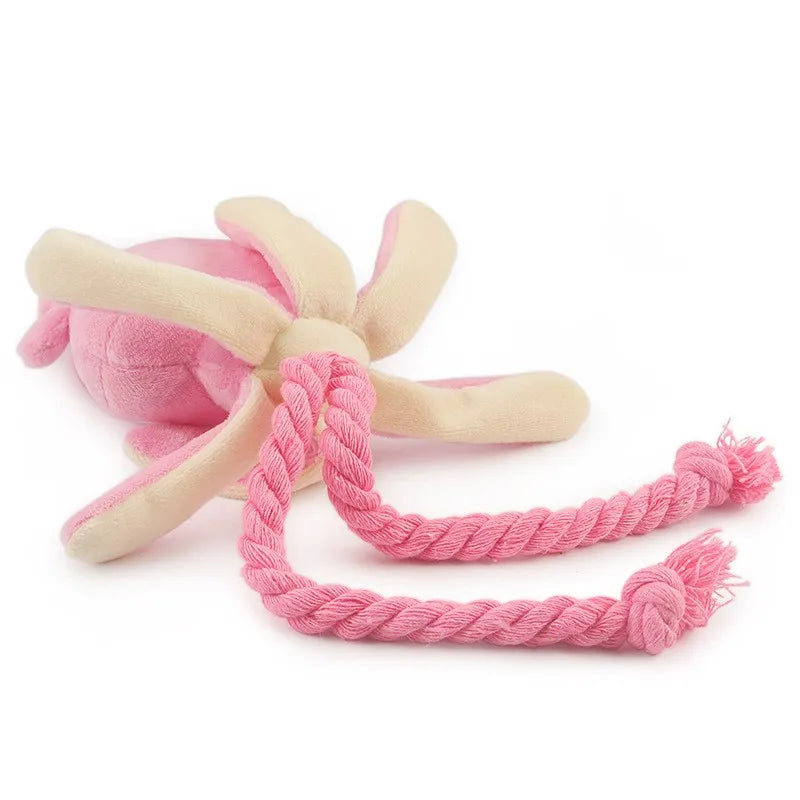 Pink Pet Octopus Plush Rope Toy