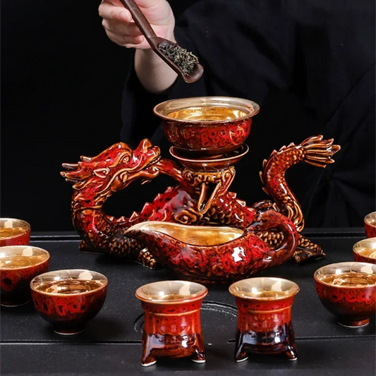 Dragon Kung Fu Teapot and Tea Cup Set