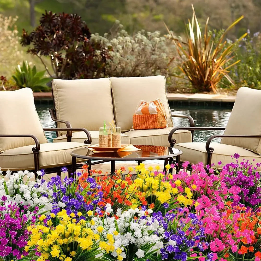 Silk Flowers - 10 Bundles Artificial Garden Decor!