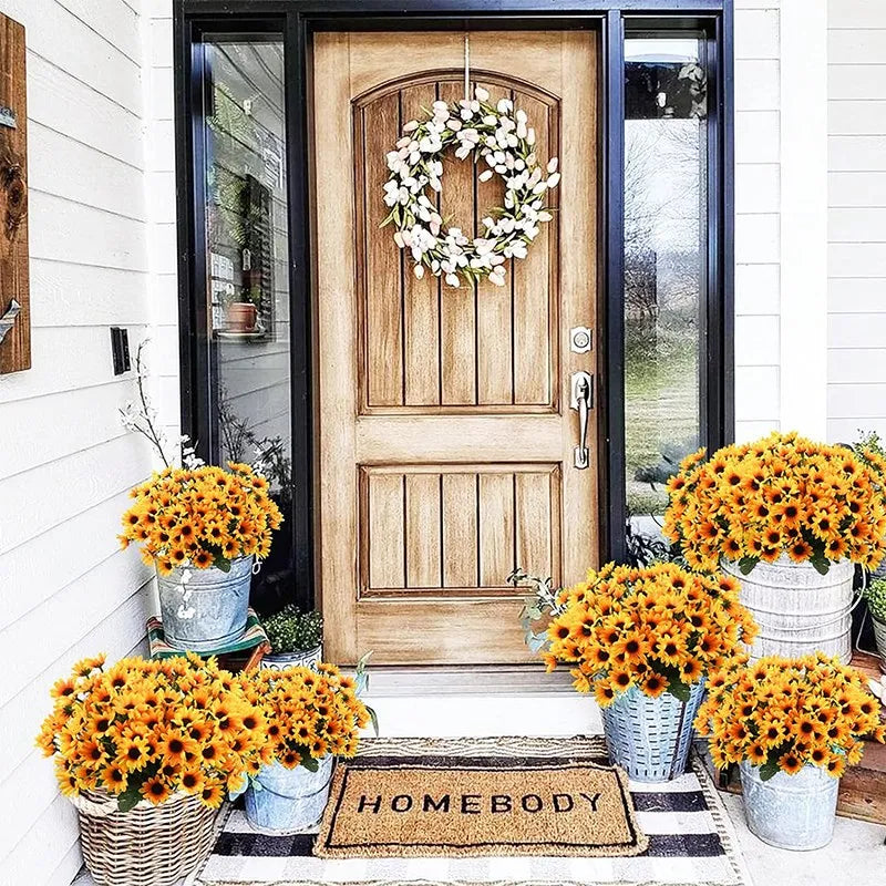 Silk Flower Bouquet - Little Yellow Daisy