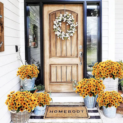 Silk Flower Bouquet - Little Yellow Daisy