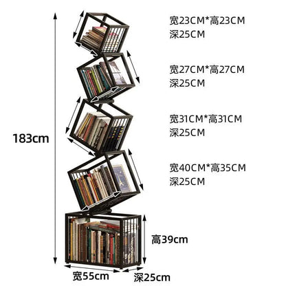 Tipsy-Turvy Vertical Iron Art Bookshelf