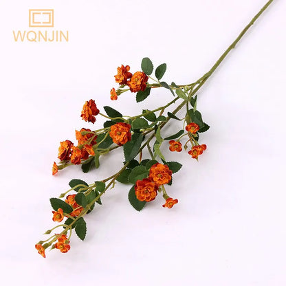 Silk Flower Bouquet -  Long Branch Artificial Mini Roses