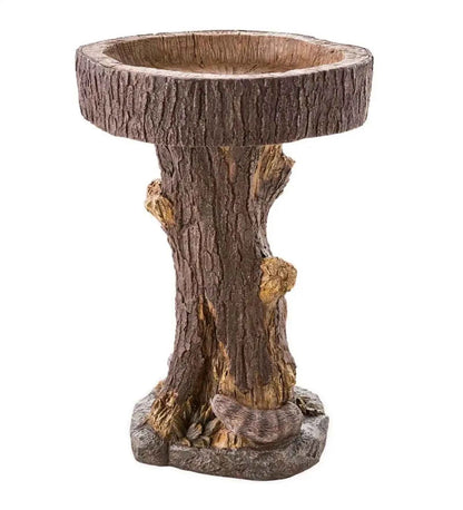 Resin Raccoon Statues Shallow Birdbath