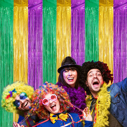 Carnival Mardi Gras Party Rain Curtain Background