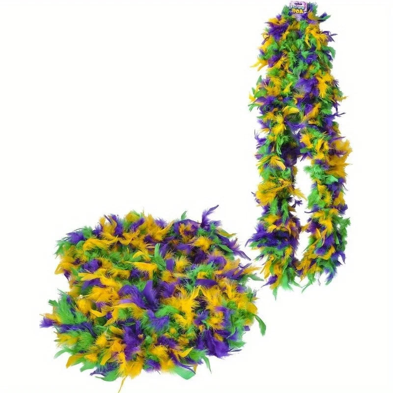 1pc Mardi Gras Feather Boa  - 6ft