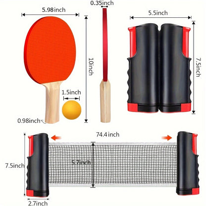 Portable Ping Pong Paddle Set