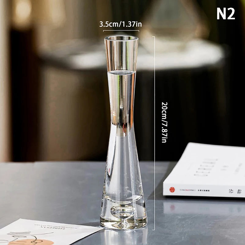 Elegant Transparent Glass Flower Vase