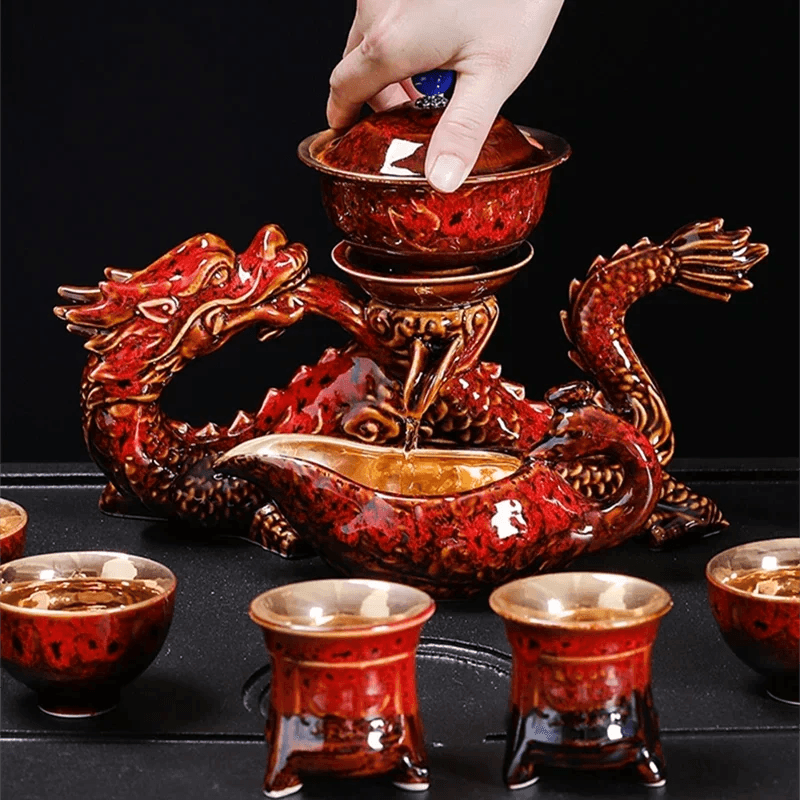 Dragon Kung Fu Teapot and Tea Cup Set - Shop Jobie