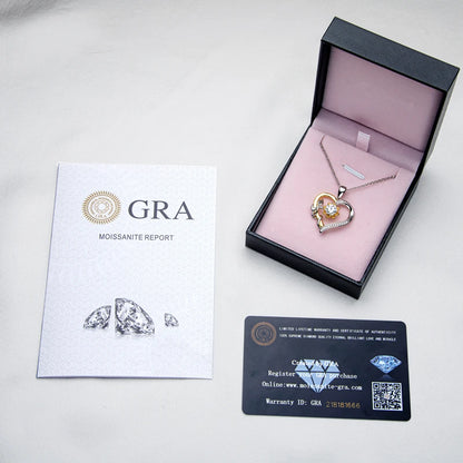 Moissanite Heart Sunflower Pendant Necklace