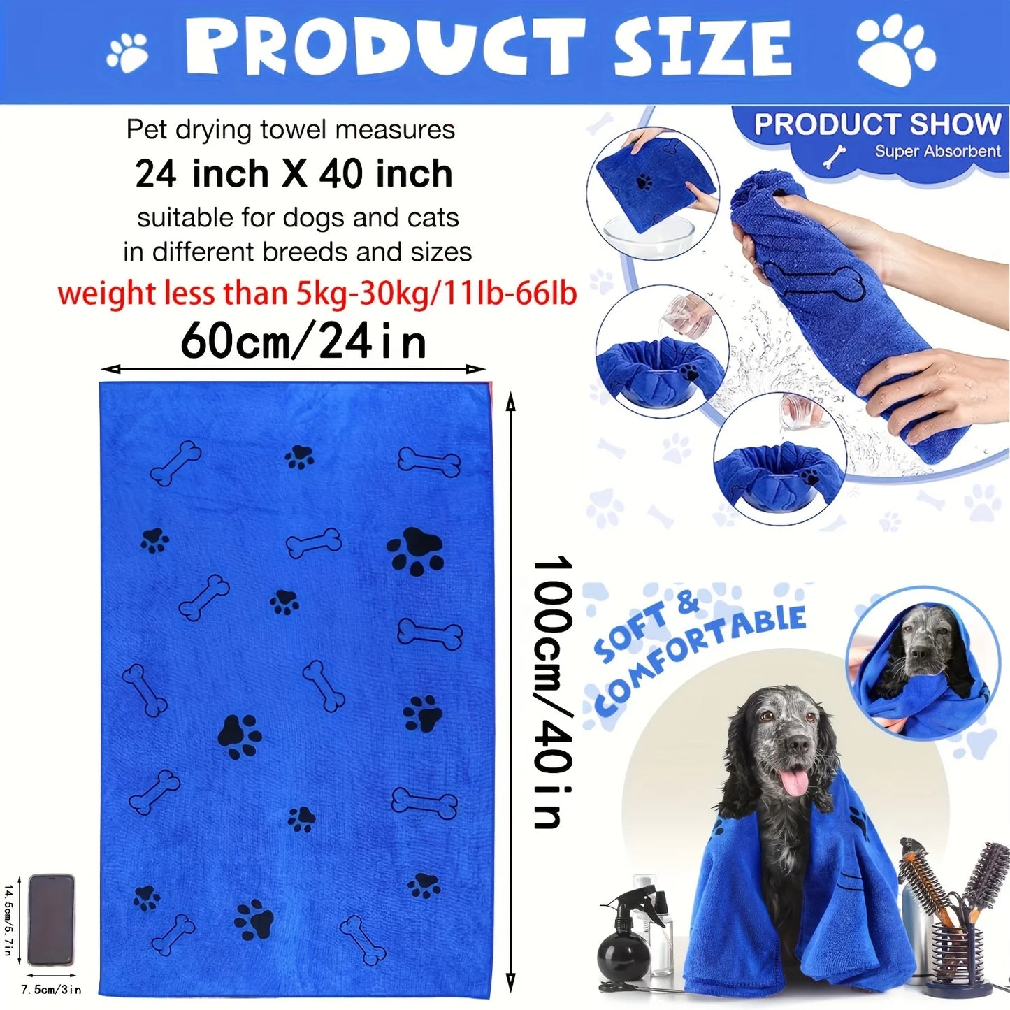 Quick-Drying Microfiber Pet Towel