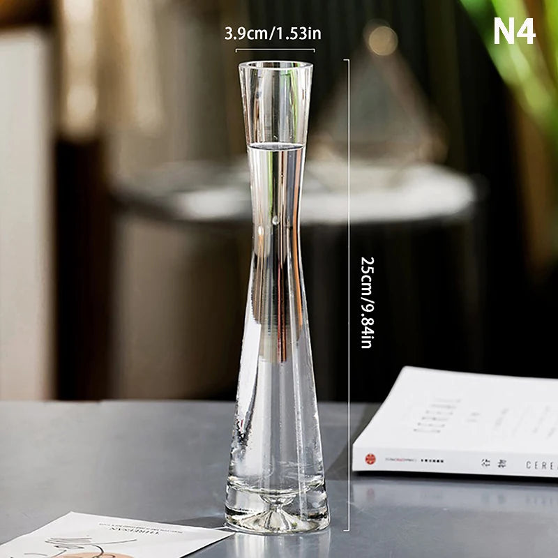 Elegant Transparent Glass Flower Vase