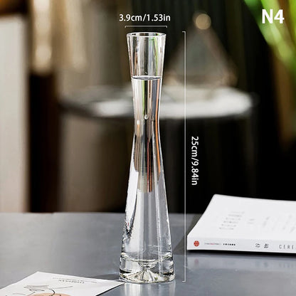 Elegant Transparent Glass Flower Vase