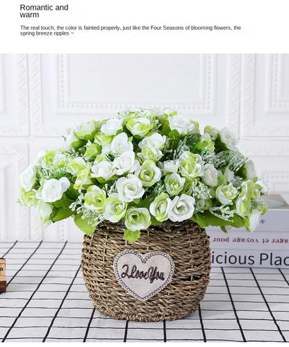 Silk Flower Bouquet - 7 Fork 21 Head Diamond Rose Flower