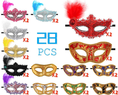 14-56pcs Vintage Mardi Gras Masquerade Mask - Shop Jobie