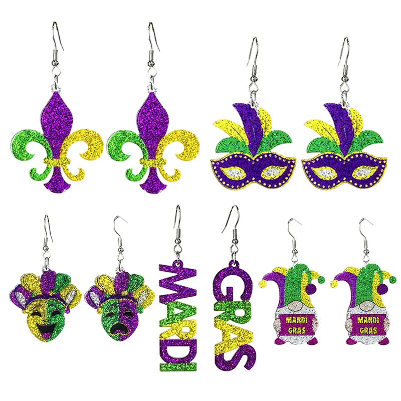 Mardi Gras Carnival -  Earrings