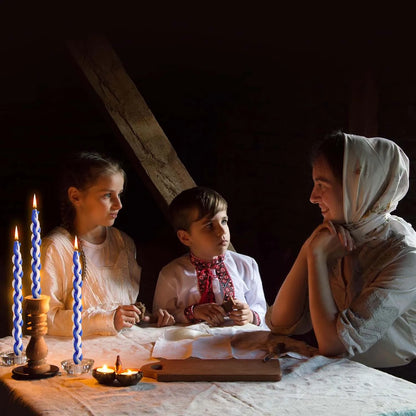 Havdalah - White & Blue Braided Candle