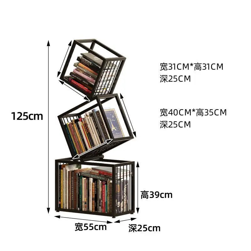 Tipsy-Turvy Vertical Iron Art Bookshelf