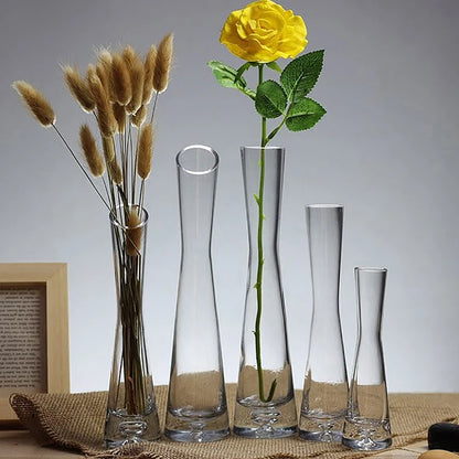 Elegant Transparent Glass Flower Vase