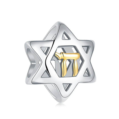 925S Jewish Scroll Bead With Cubic Zirconia Charm - Shop Jobie