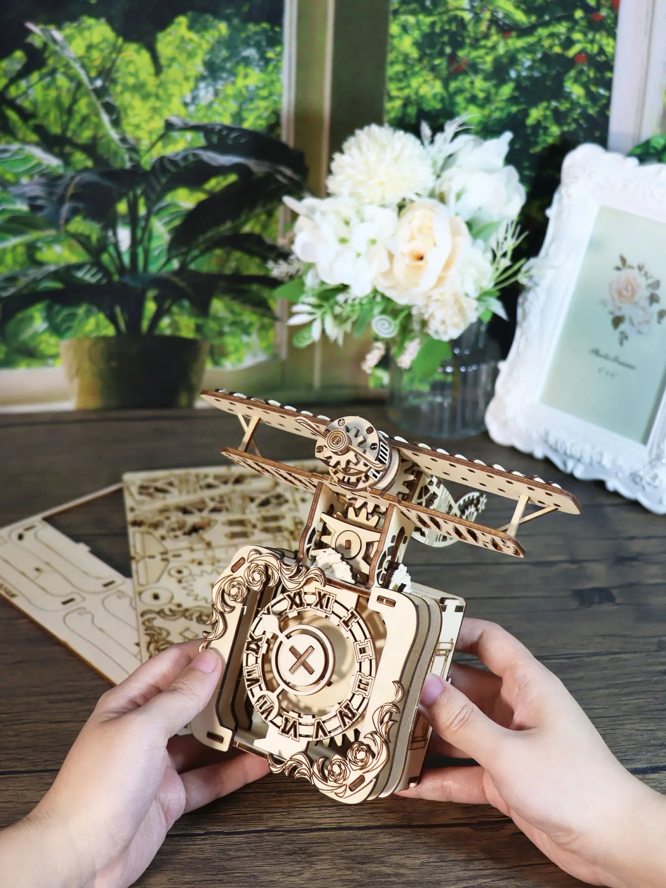 3D Wooden Puzzle 95pc Punk Airplane Music Box