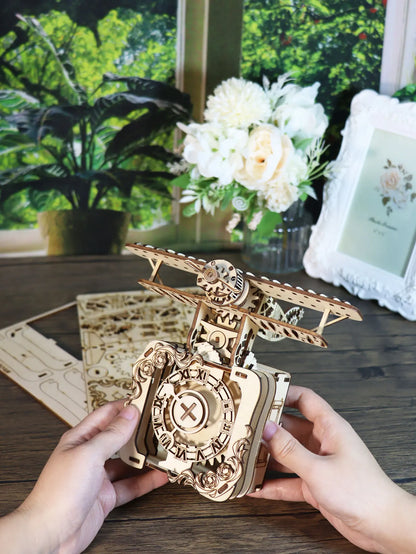 3D Wooden Puzzle 95pc Punk Airplane Music Box