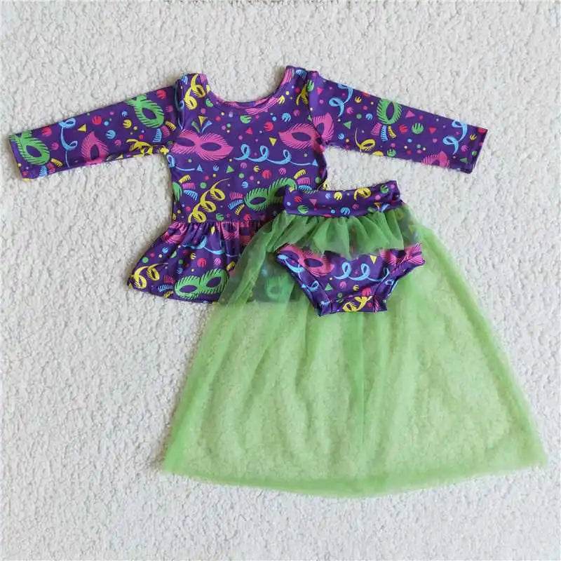 Mardi Gras - Purple Mesh Dress Set - Shop Jobie