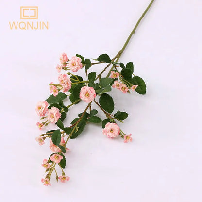 Silk Flower Bouquet -  Long Branch Artificial Mini Roses