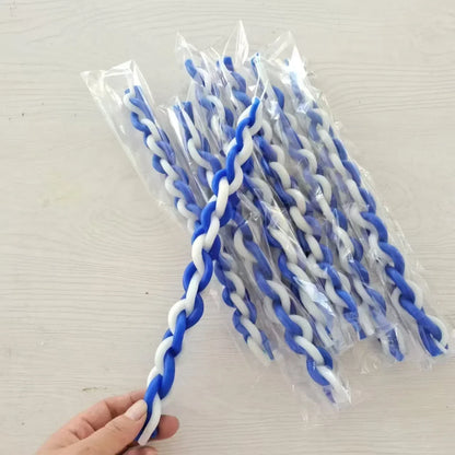 Havdalah - White & Blue Braided Candle