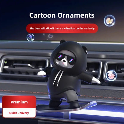 Mini Dashboard Skateboarding Bear