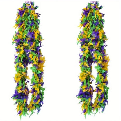 1pc Mardi Gras Feather Boa  - 6ft