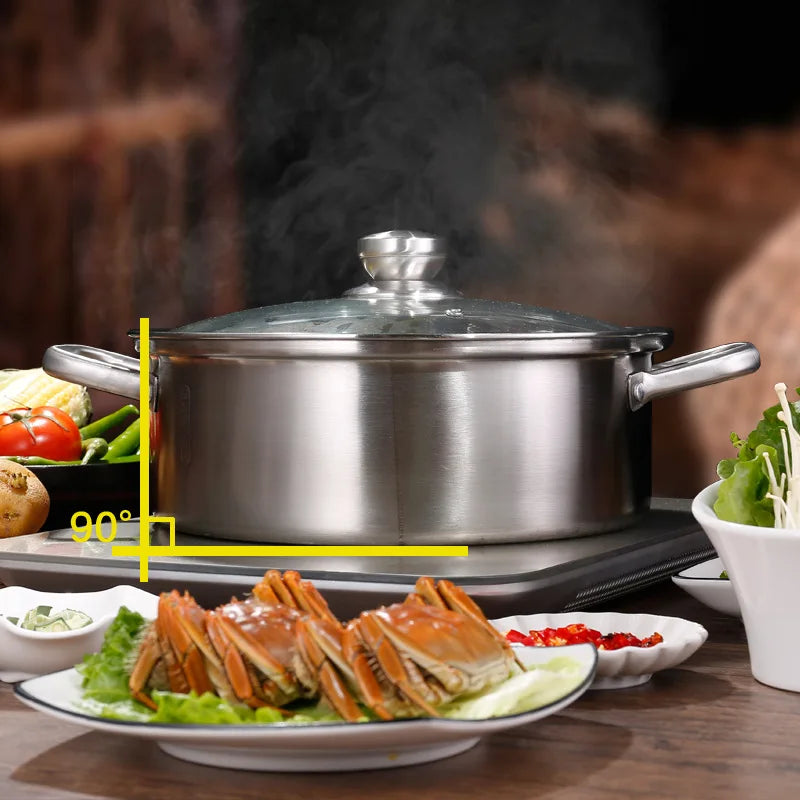 Divided Nonstick Stainless Steel Hot Pot & Fryer